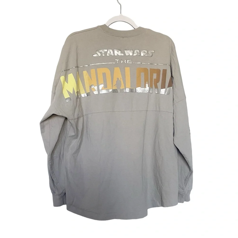 Disney Star Wars Mandalorian Chrome Spirit Jersey Gray/Silver Metallic Sz Large - Picture 6 of 10